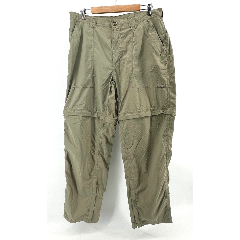 ExOfficio Buzz Off Convertible Pants Mens Large Tan Khaki Insect Shield Hiking